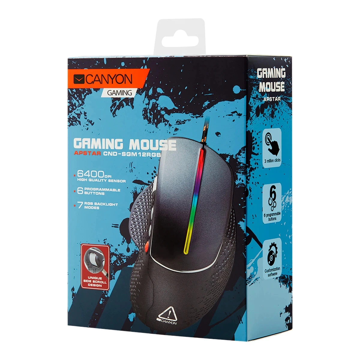 CANYON mouse Apstar GM-12 RGB 6buttons Wired Dark Grey