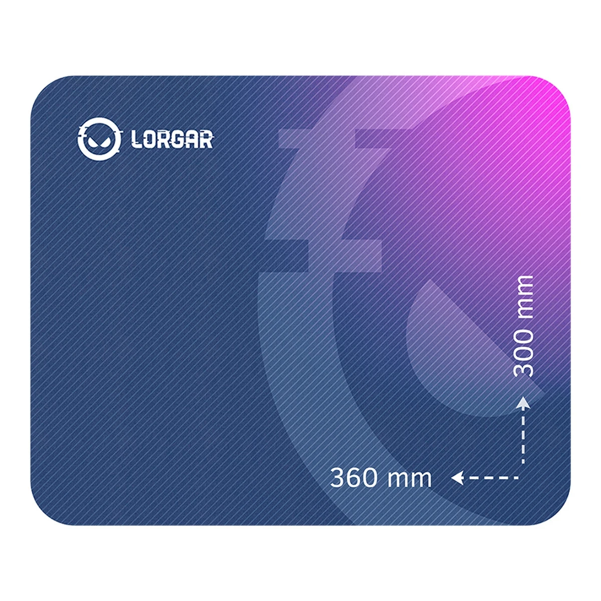 Lorgar Main 133, Gaming mouse pad, High-speed surface, Purple anti-slip rubber base, size: 360mm x 300mm x 3mm, weight 0.2kg
