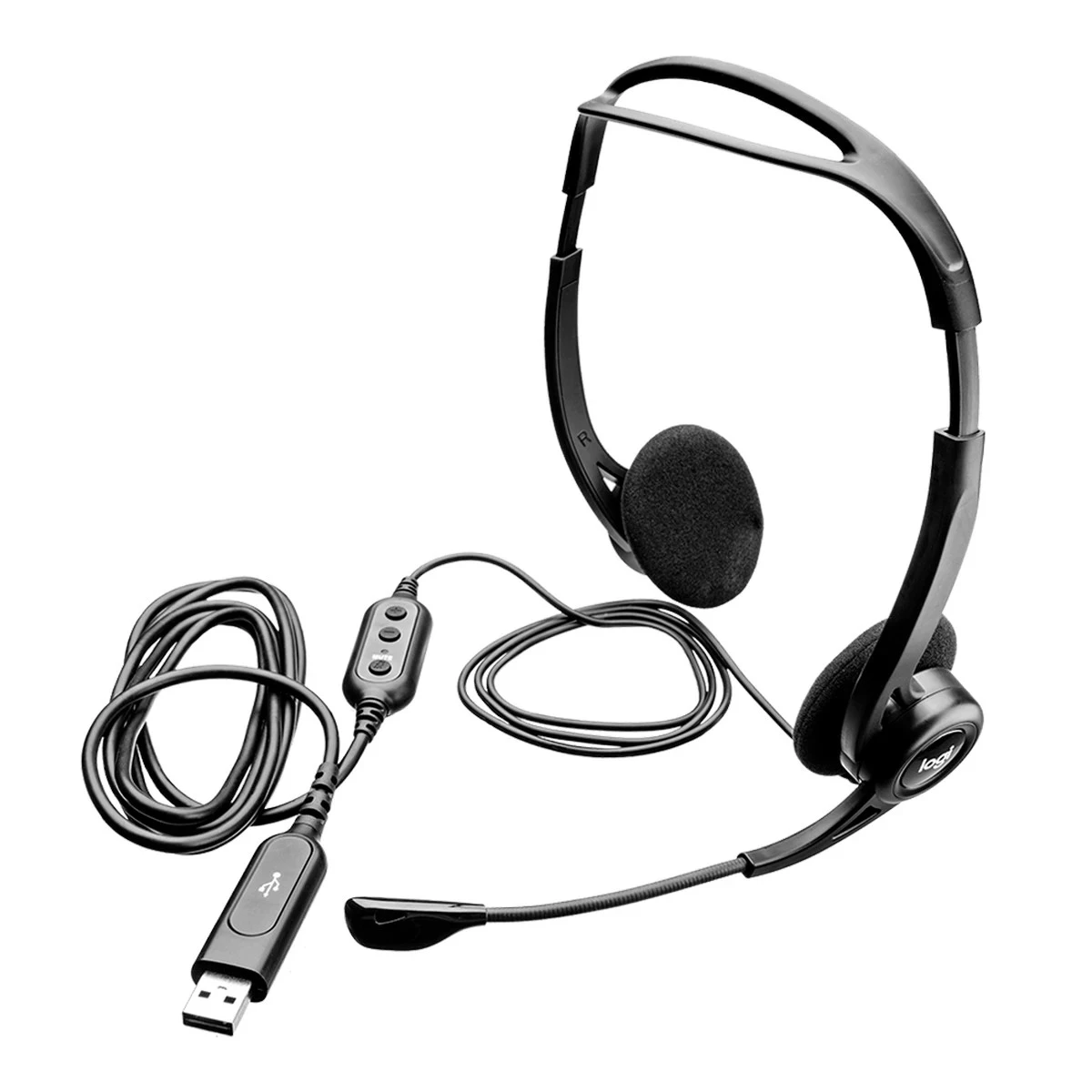 LOGITECH PC960 Corded Stereo Headset BLACK - USB