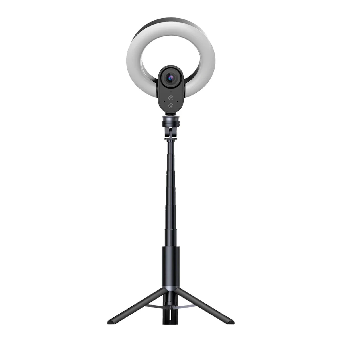 LORGAR Circulus 910, Streaming web camera, 5MP 2592X1944 max resolution, up to 60fps, 1/2.8", Sony STARVIS CMOS image sensor, full glass lens, 5.5'' built-in ring light (1700-14 000K), foldable tripod, auto focus, dual microphones with AI noise reduction, USB Type C, size: 470*133*115mm, 0.525kg, black+white
