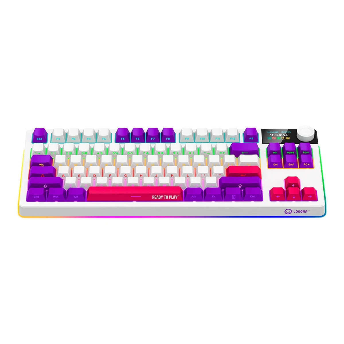 LORGAR KBP70TKLW, Wireless TKL Mechanical Gaming Keyboard Pro, White, EN layout