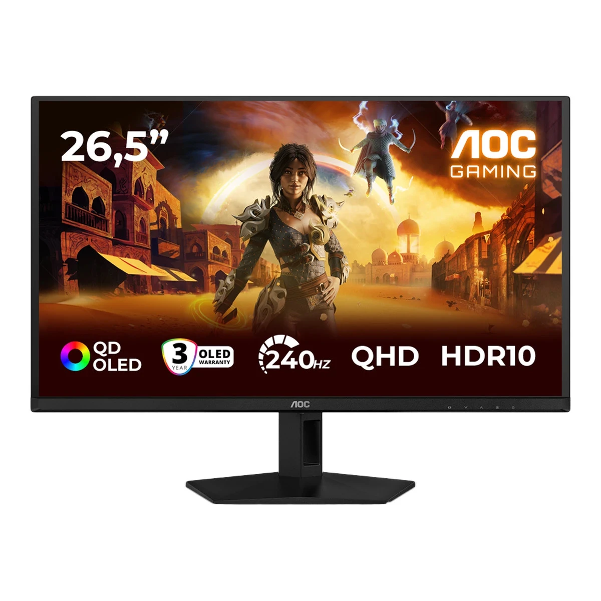 AOC Monitor OLED Q27G41ZDF Gaming 27" 2560x1440 QD-OLED Adaptive Sync 240Hz HDR10 0.03ms 400cd Tilt HDMI DP