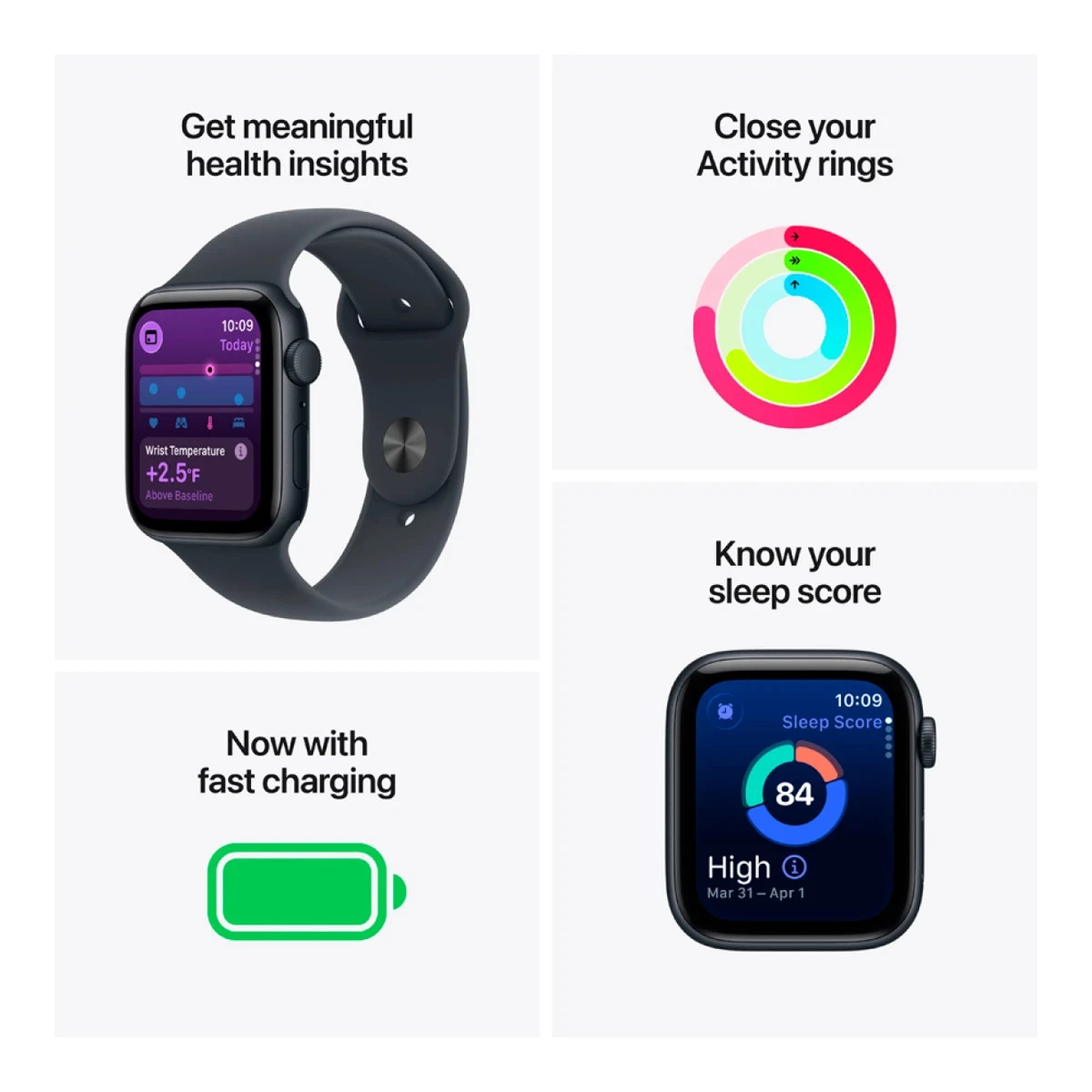 Apple Watch SE 3 GPS 40mm Midnight Aluminium Case with Midnight Sport Band - S/M,Model A3324