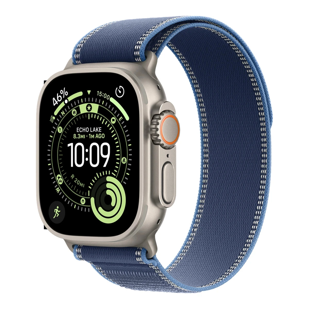 Apple Watch Ultra 3 Cellular 49mm Natural Titanium Case with Blue/Bright Blue Trail Loop - M/L