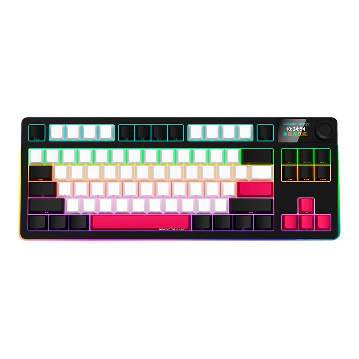 LORGAR KBP70TKLW, Wireless TKL Mechanical Gaming Keyboard Pro, Black/red, EN layout