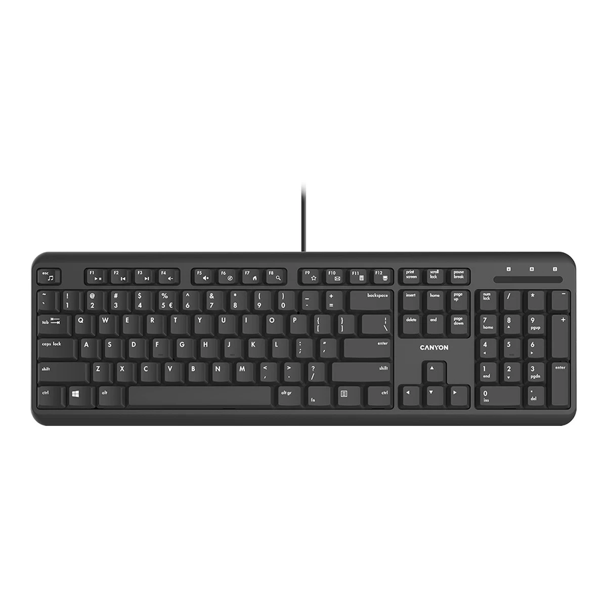 CANYON keyboard HKB-20 EN/AD Velvet Wired Black