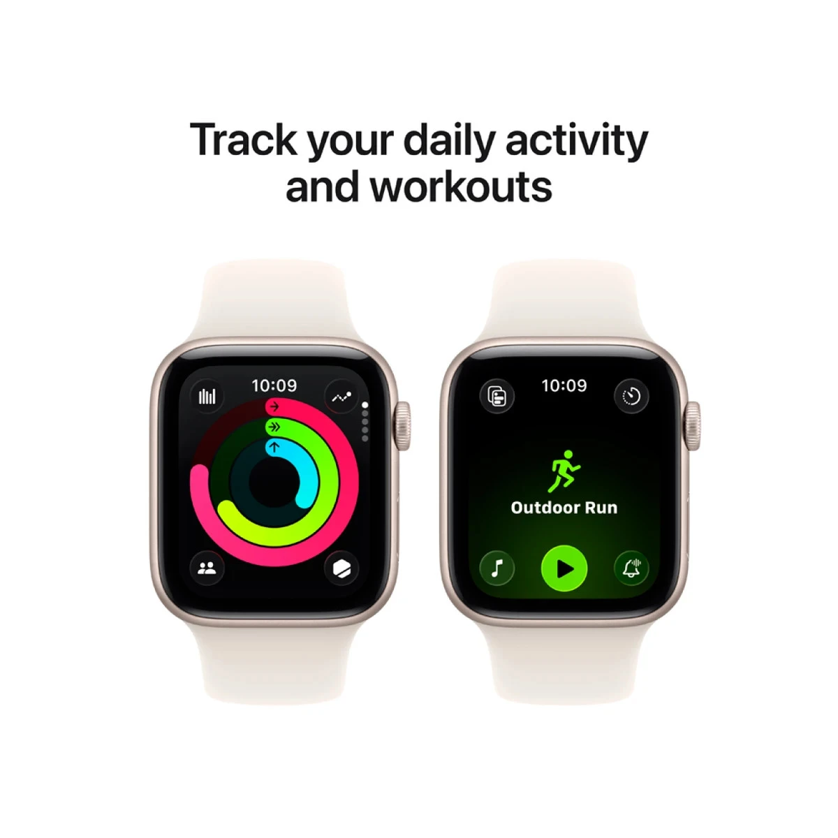 Apple Watch SE 3 GPS 44mm Starlight Aluminium Case with Starlight Sport Band - S/M,Model A3325