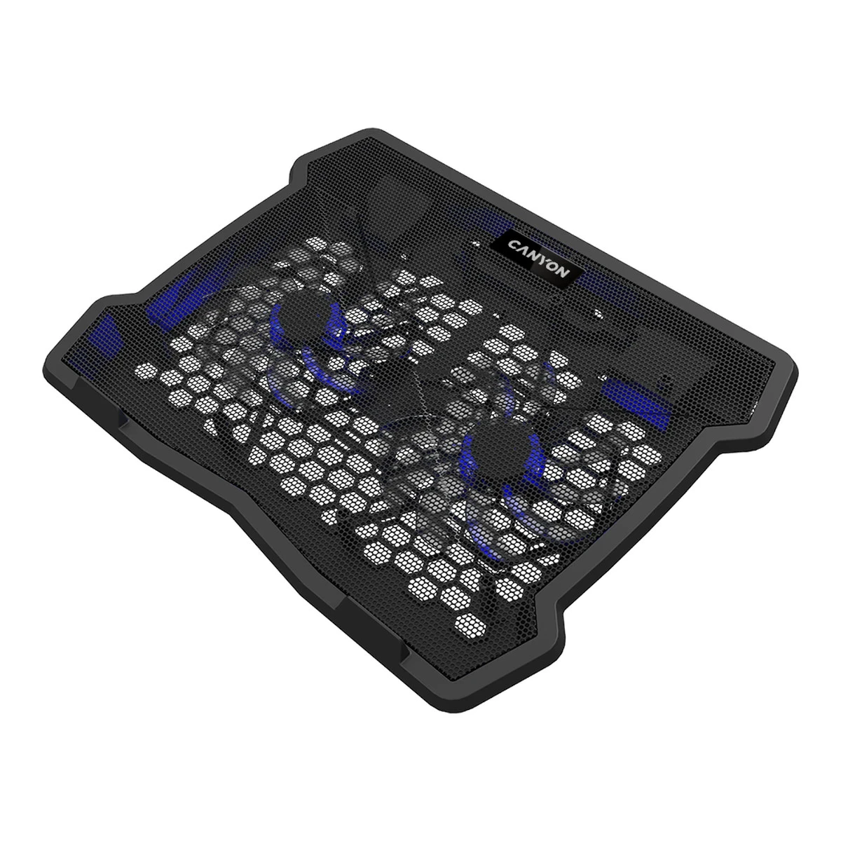 CANYON NS03, Cooling stand dual-fan with 2x2.0 USB hub, support up to 10”-15.6” laptop, ABS plastic and iron, Fans dimension:125*125*15mm(2pcs), DC 5V, fan speed: 800-1000RPM, size:340*265*30mm, 435g