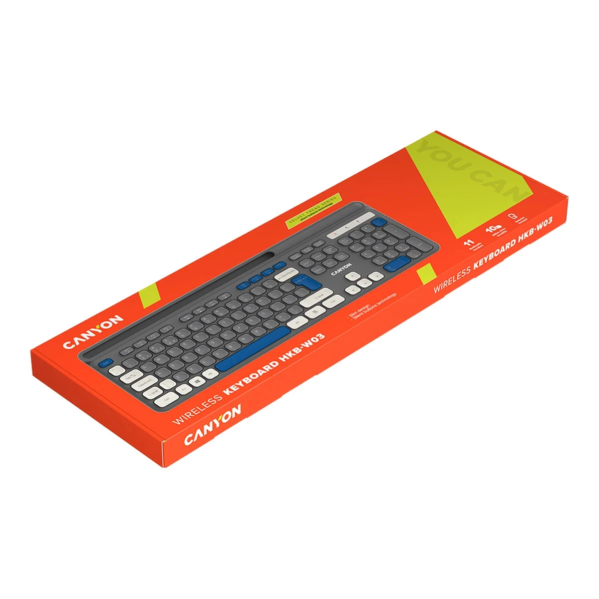 CANYON keyboard HKB-W03 EN AAA Wireless Grey