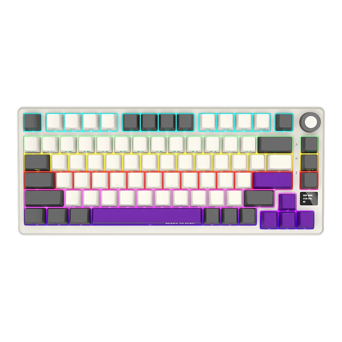 LORGAR KBP7075W, Wireless 75% Mechanical Gaming Keyboard Pro, Beige, EN layout