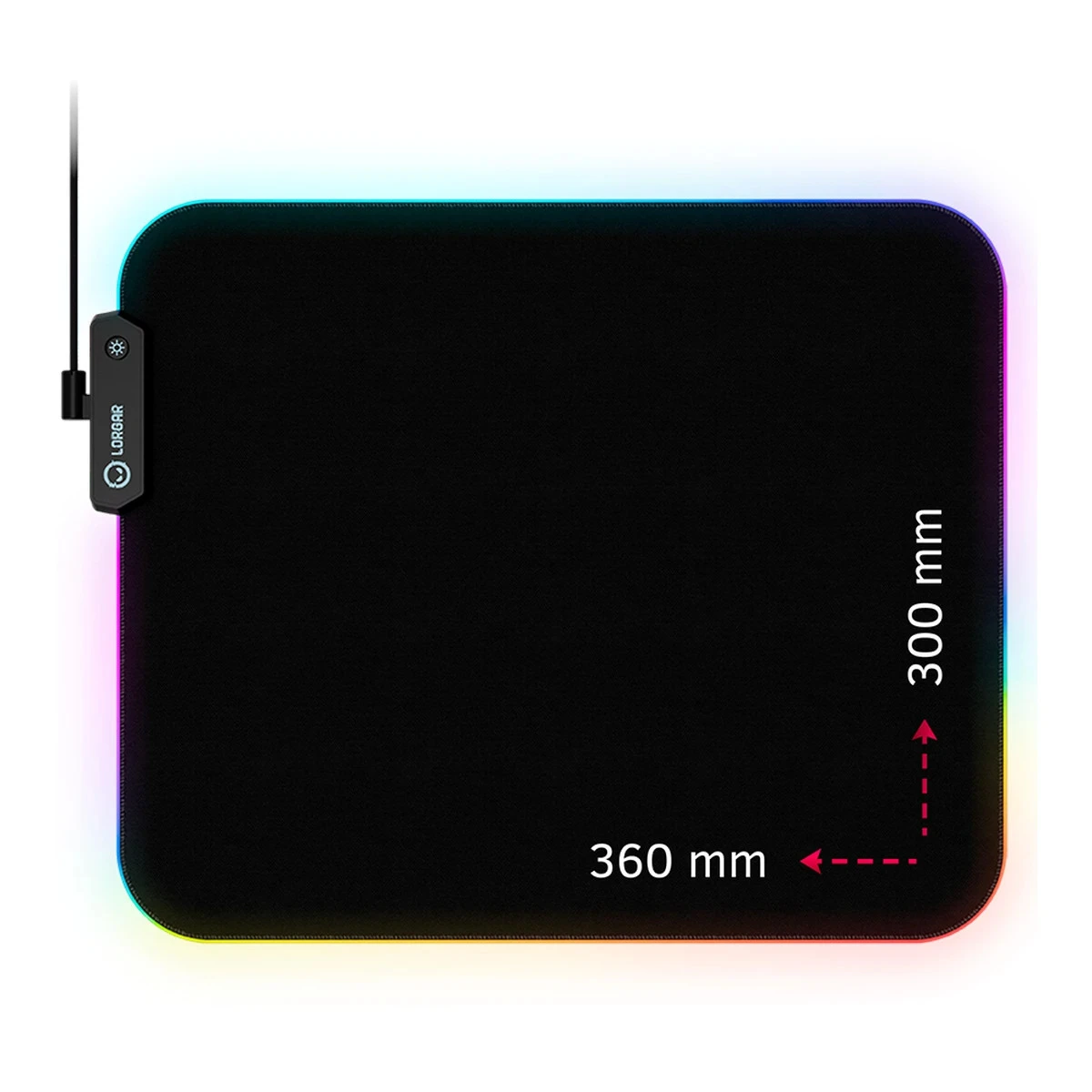 Lorgar Steller 913, Gaming mouse pad, High-speed surface, anti-slip rubber base, RGB backlight, USB connection, Lorgar WP Gameware support, size: 360mm x 300mm x 3mm, weight 0.250kg