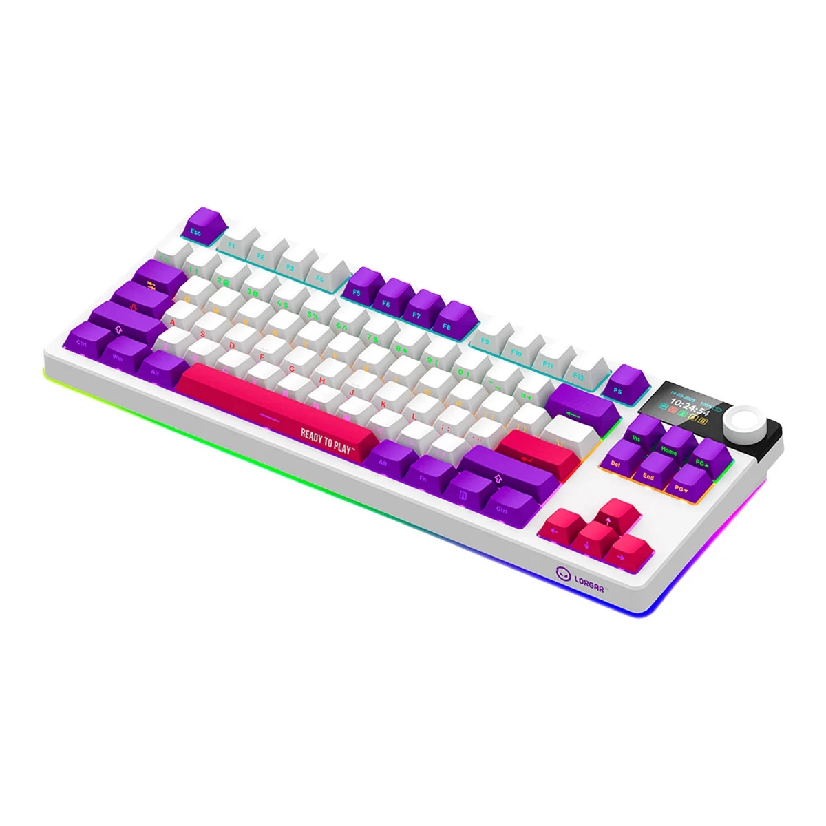 LORGAR KBP70TKLW, Wireless TKL Mechanical Gaming Keyboard Pro, White, EN layout