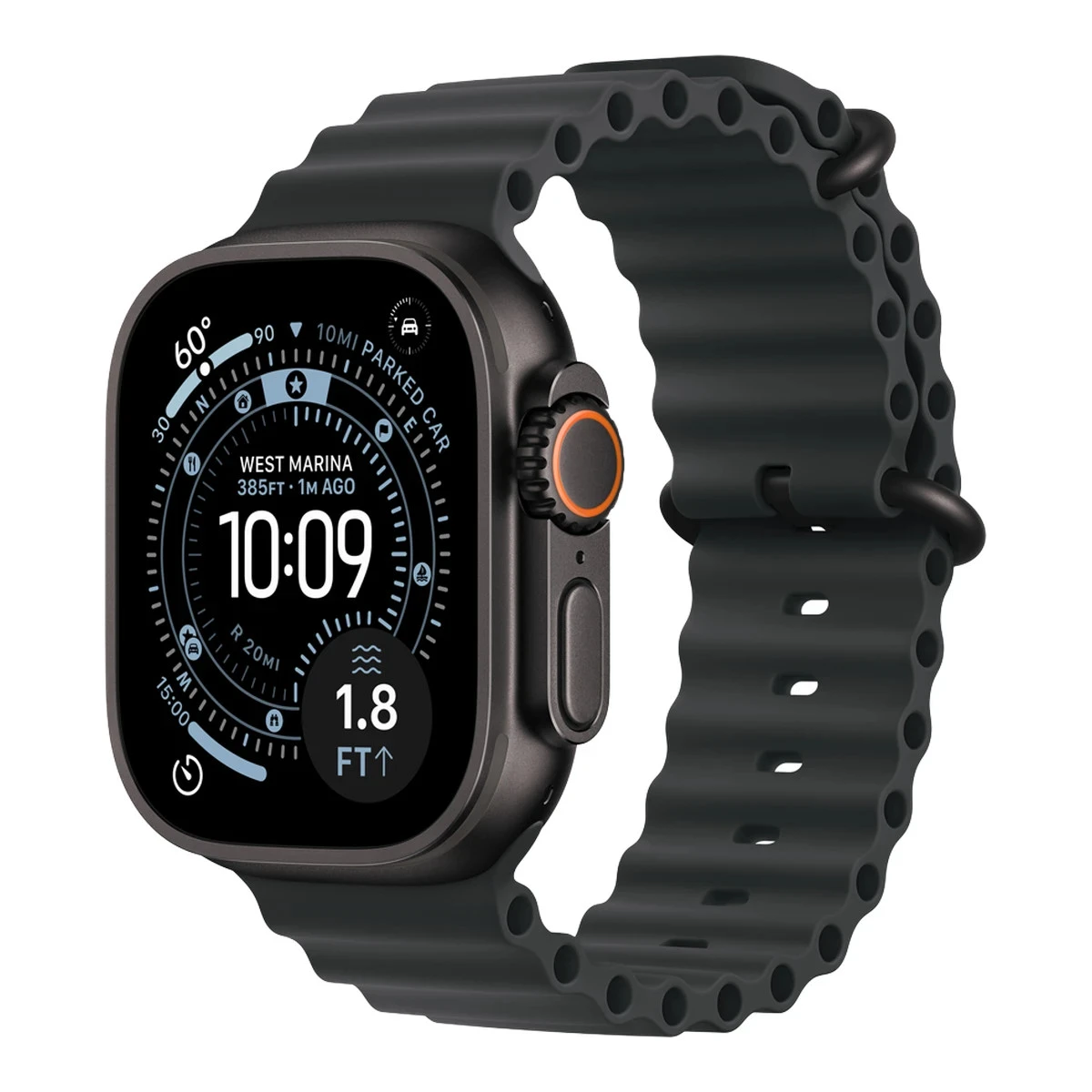 Apple Watch Ultra 3 Cellular 49mm Black Titanium Case with Black Ocean Band