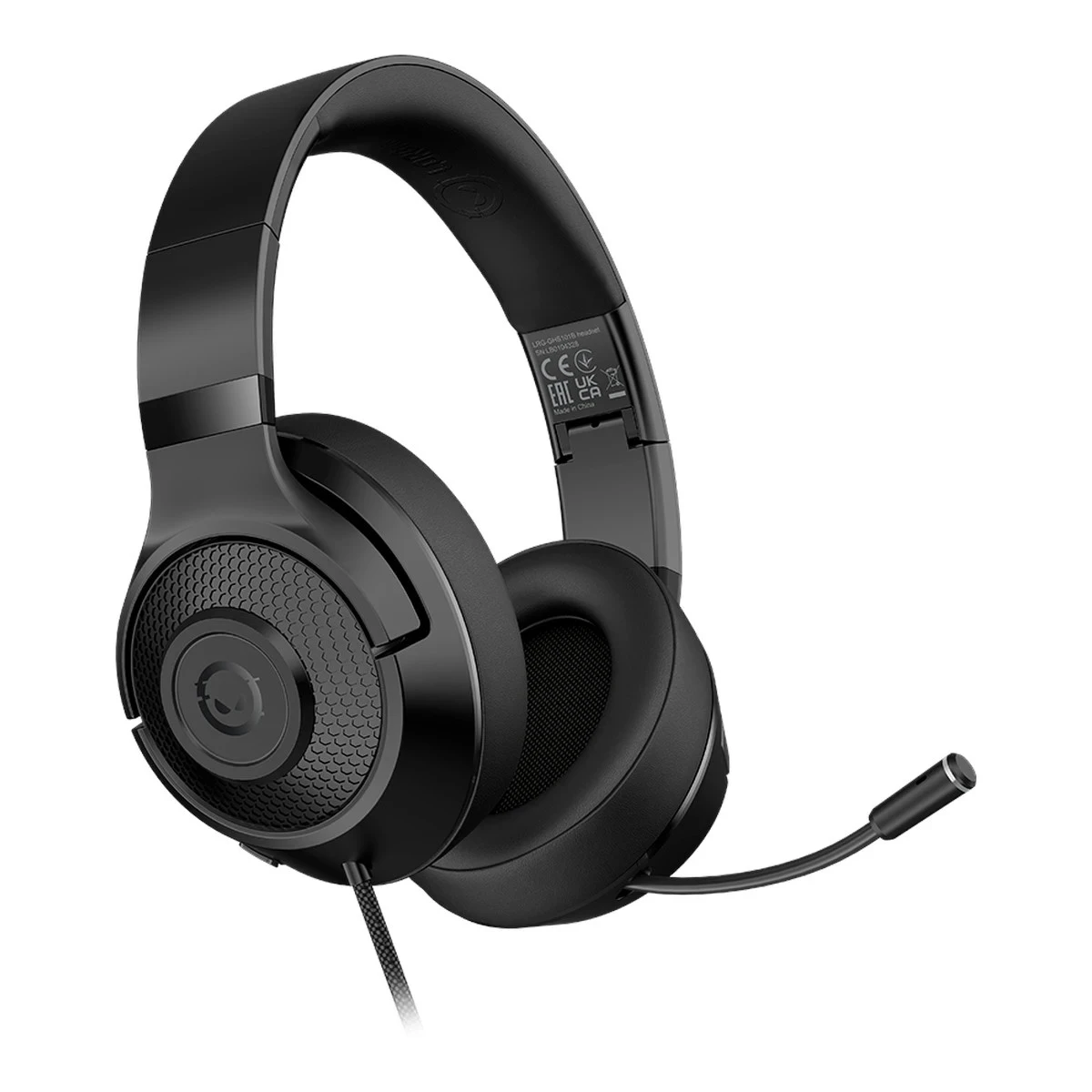 LORGAR Noah 101, Gaming headset with microphone, 3.5mm jack connection, cable length 2m, foldable design, PU leather ear pads, size: 185*195*80mm, 0.245kg, black