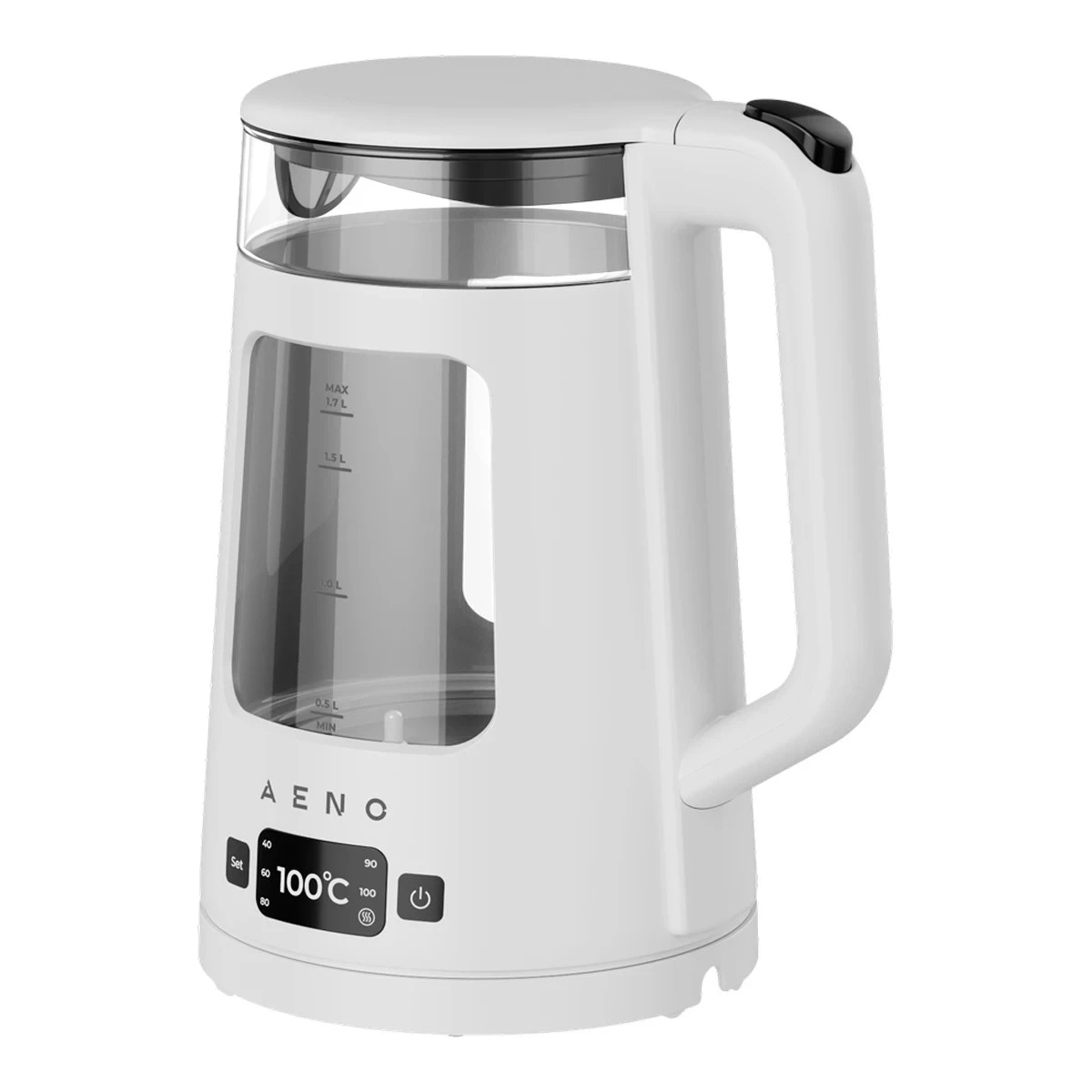 AENO Electric Kettle EK6: 1850-2200W, 2L, Strix, Square-shaped body, Transparent lid, High Resistant Glass, LED-Illumination, Auto Power Off, Dry tank Protection