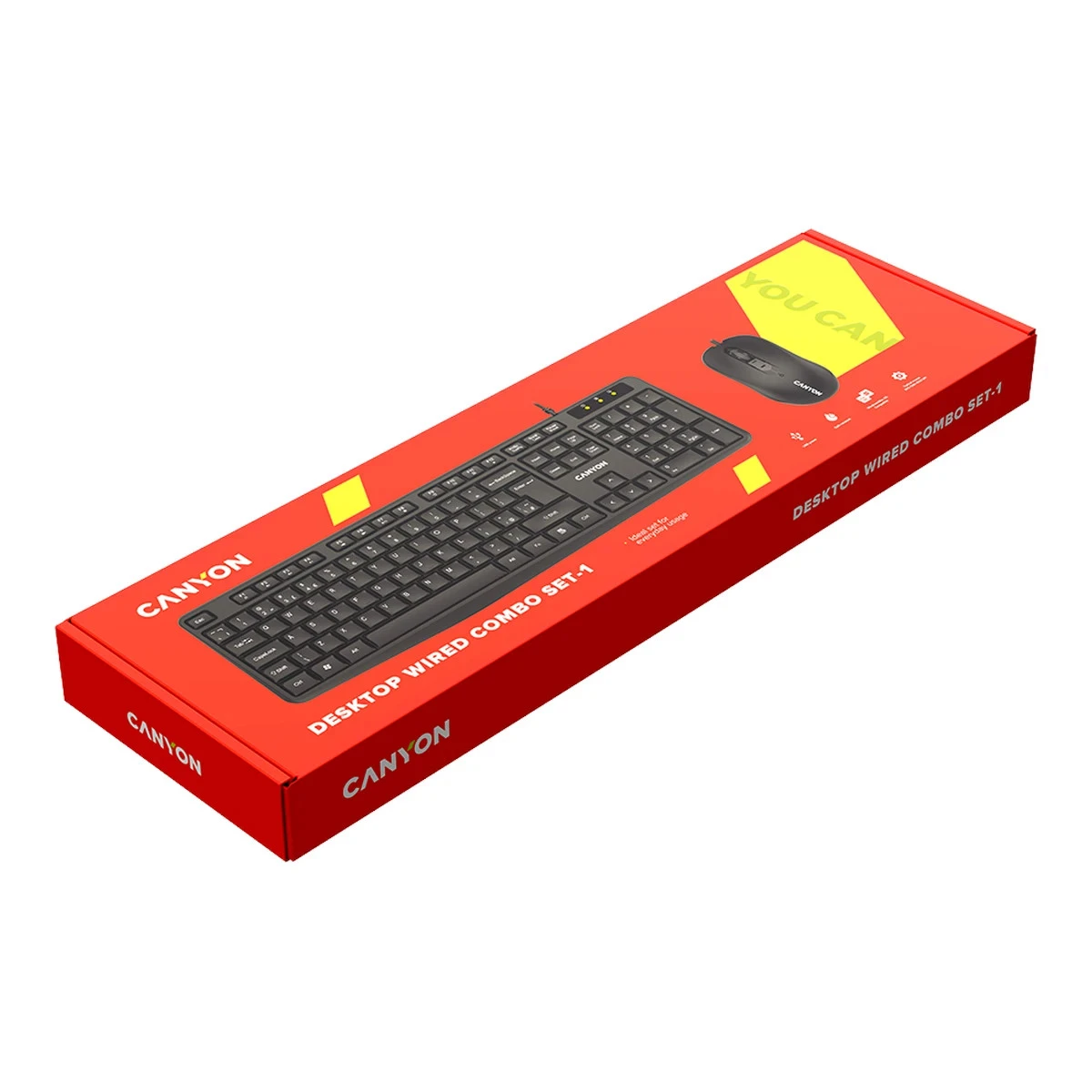 CANYON SET-1 EN/AD Keyboard+Mouse Wired Black