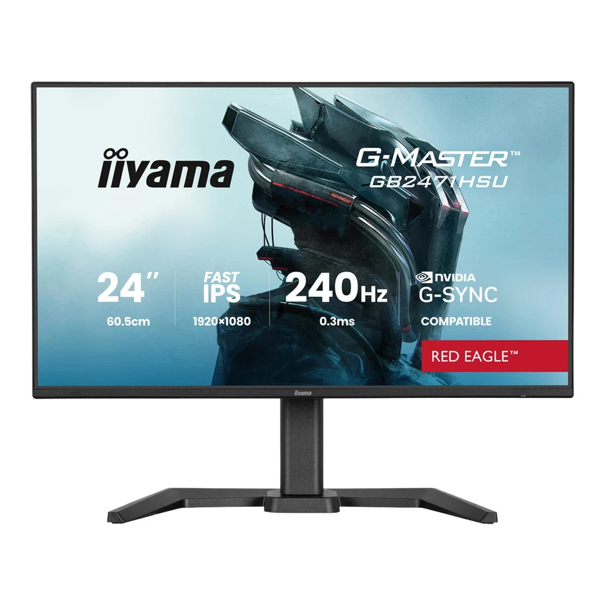 IIYAMA Gaming Monitor GB2471HSU-B1 G-MASTER 23.8" Fast IPS 1920 x 1080 240Hz, 350cd, 0.3ms, HDMI, DP, USB, Full Ergo