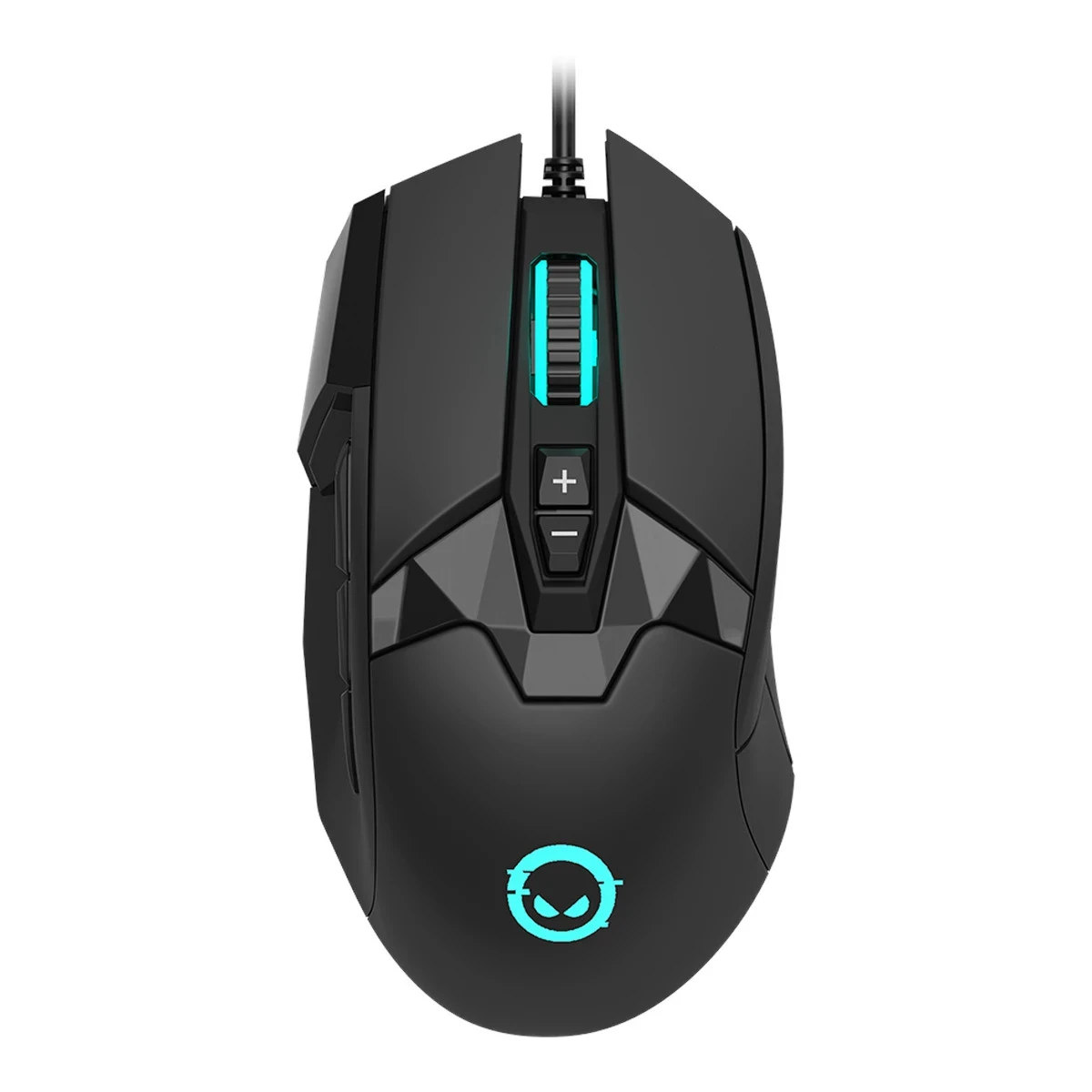 LORGAR Stricter 579, gaming mouse, 9 programmable buttons, Pixart PMW3336 sensor, DPI up to 12 000, 50 million clicks buttons lifespan, 2 switches, built-in display, 1.8m USB soft silicone cable, Matt UV coating with glossy parts and RGB lights with 4 LED flowing modes, size: 131*72*41mm, 0.127kg, black