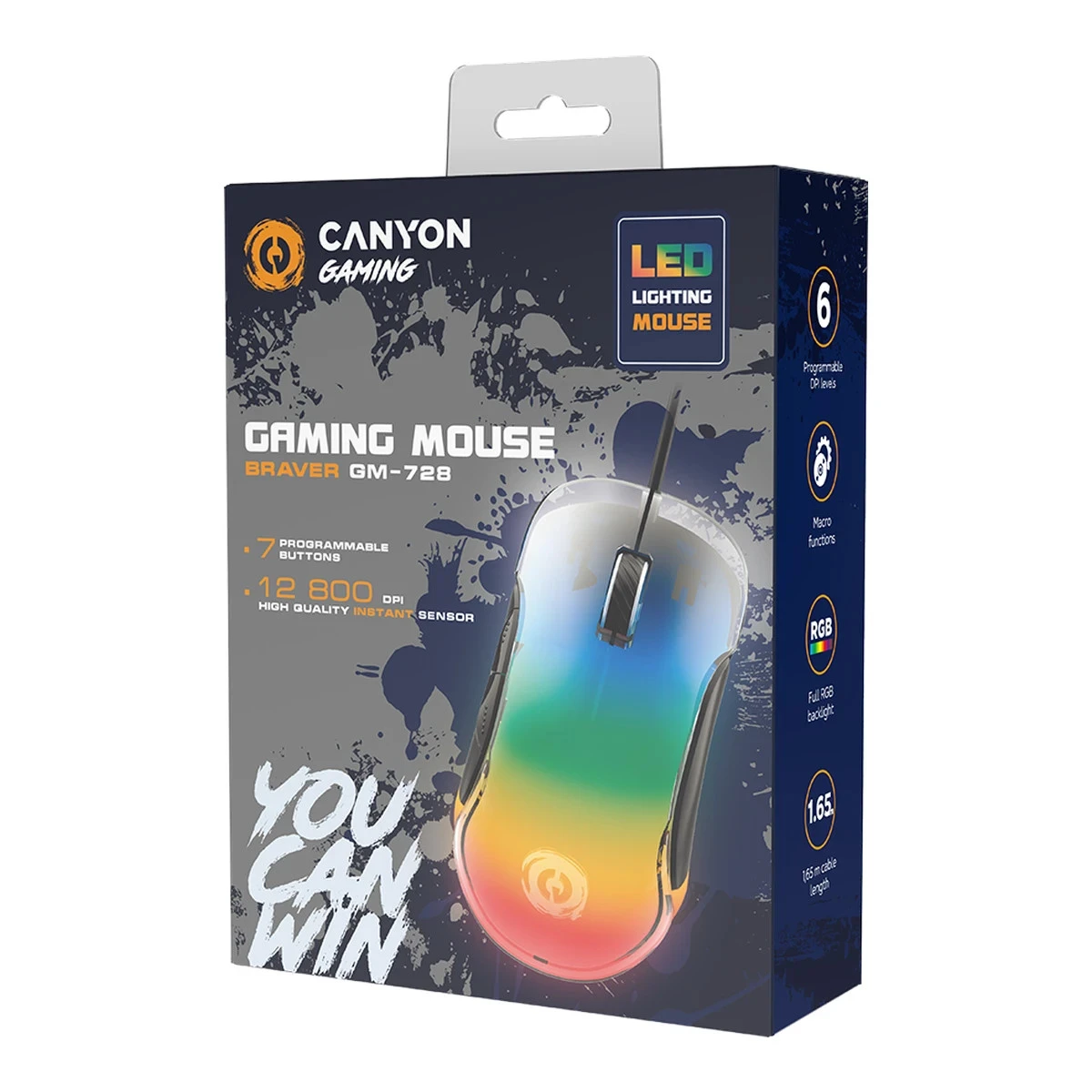 CANYON mouse Braver GM-728 LED Crystal 7buttons Wired Black