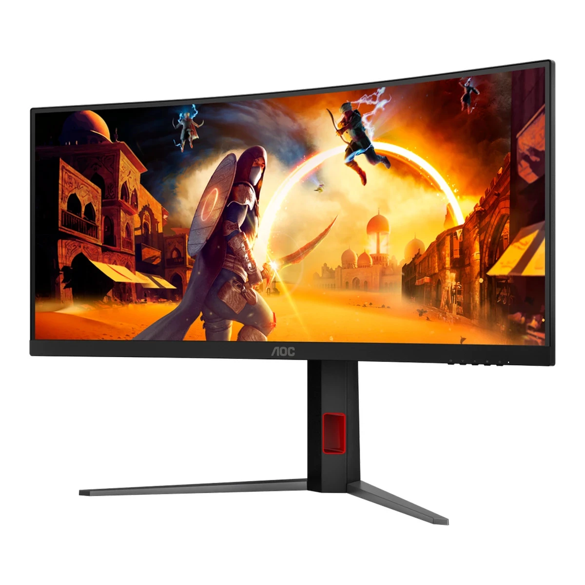AOC Monitor Gaming CU34G4Z 34" Curved Fast VA, WQHD 3440x1440, 240Hz, 1500R, 1ms, DisplayHDR 400, Adaptive Sync, 2x HDMI 2.1, 1x DP 1.4, USB hub, Ergonomic