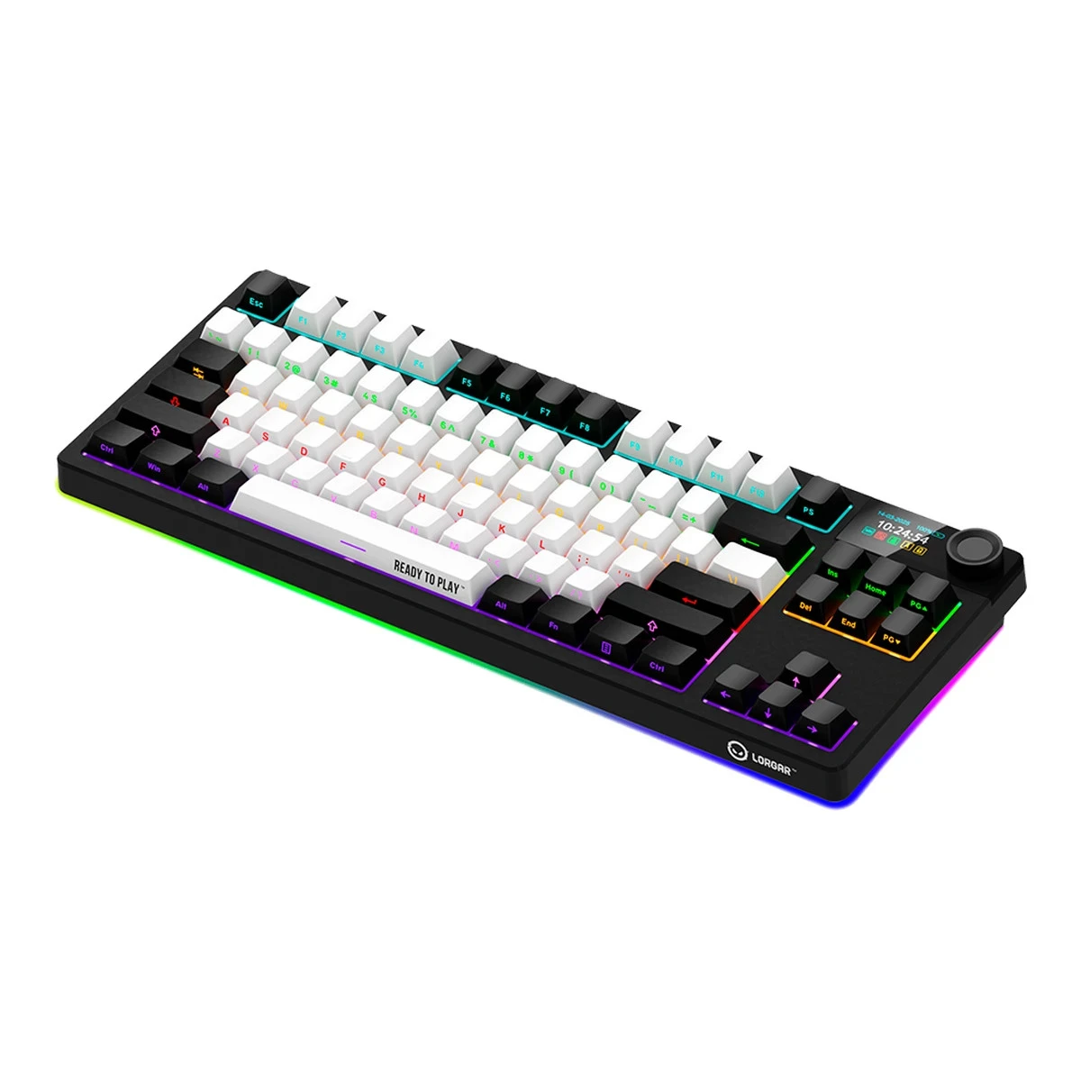 LORGAR KBP70TKLW, Wireless TKL Mechanical Gaming Keyboard Pro, Black/red, EN layout