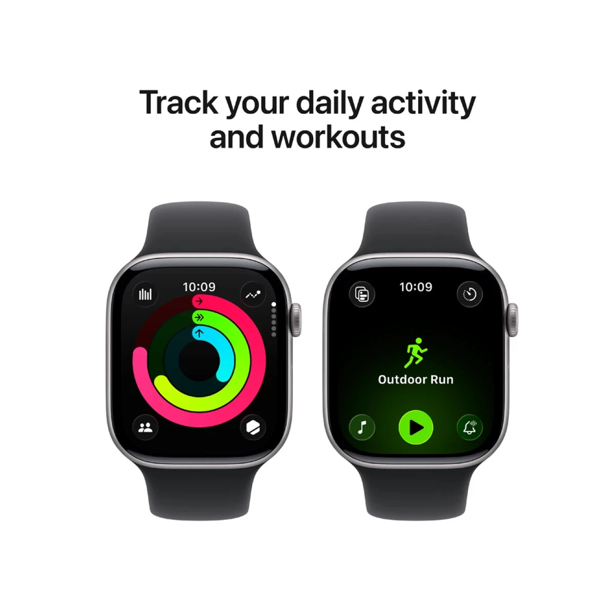 Apple Watch Series 11 GPS 46mm Space Grey Aluminium Case with Black Sport Band - M/L,Model A3333