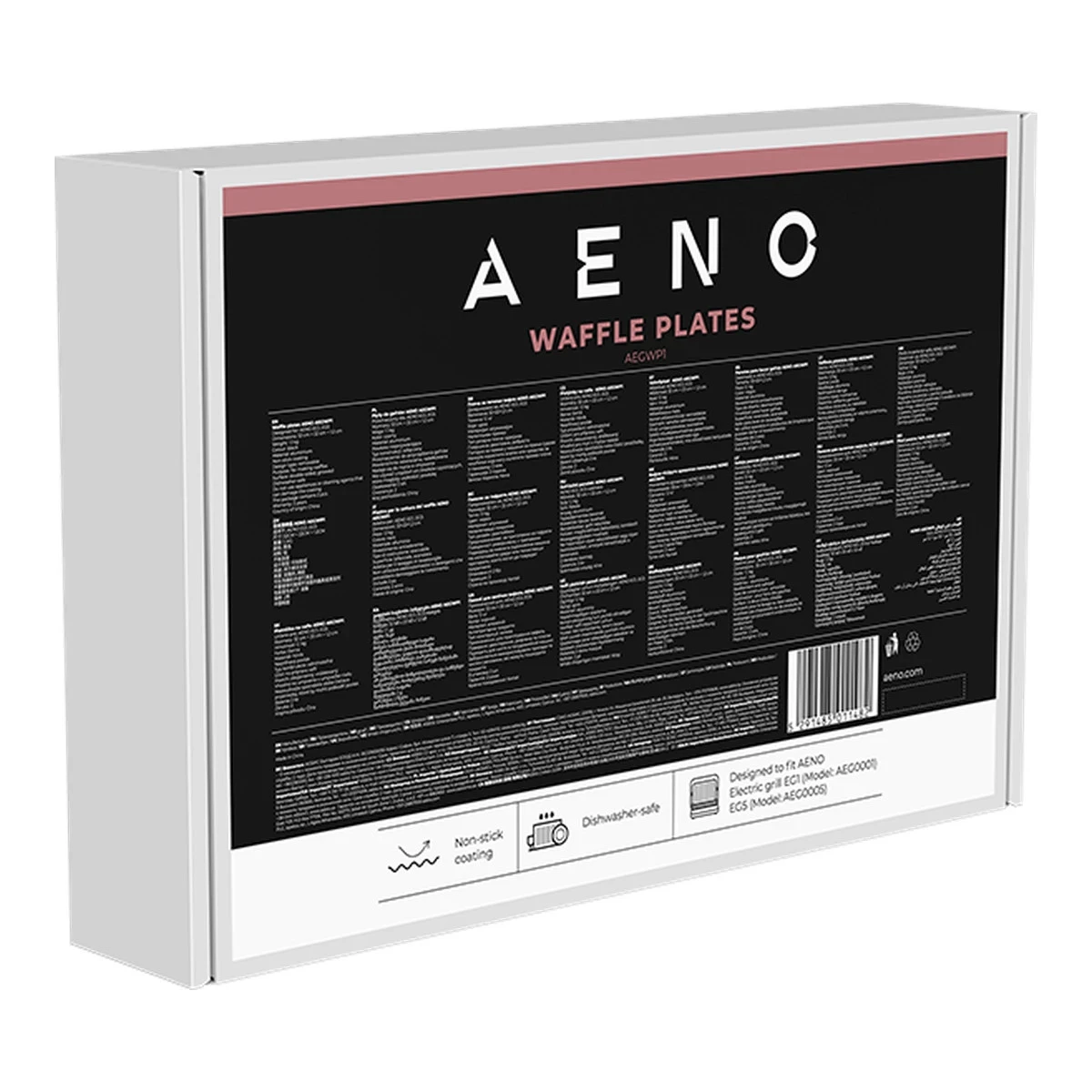 AENO Electric grill AEG0001/AEG0005 Waffle plate, Non-stick coating, size: 290*234mm, 2 pcs in set