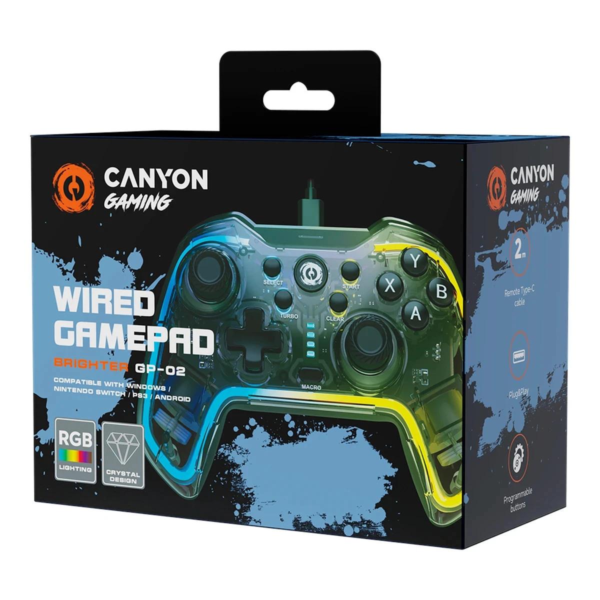 CANYON gamepad Brighter GP-02 Wired Crystal