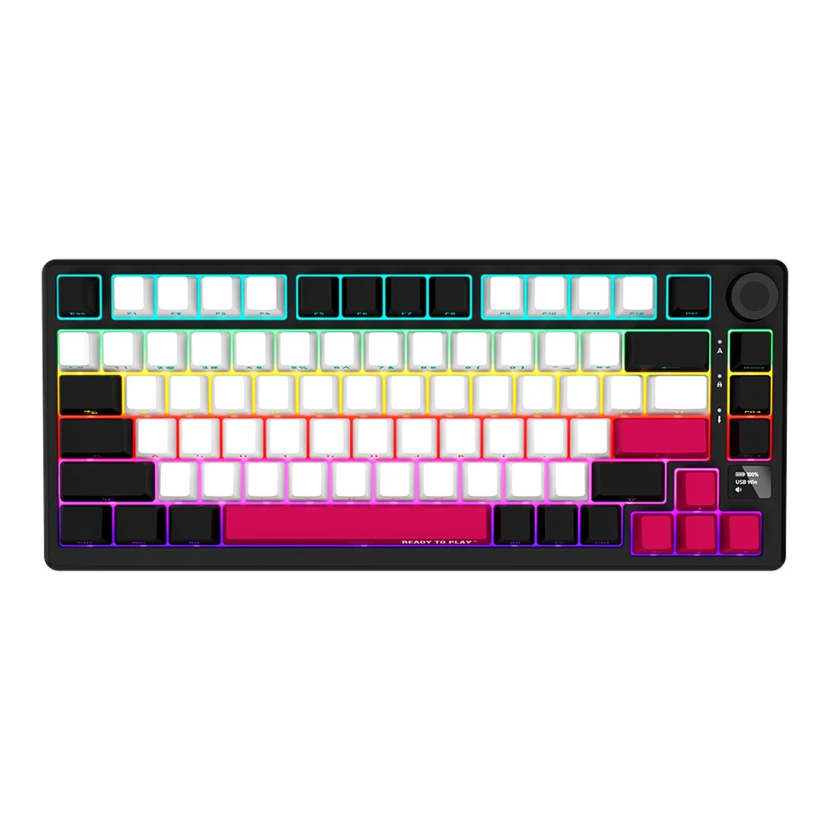 LORGAR KBP7075W, Wireless 75% Mechanical Gaming Keyboard Pro, Black/red, EN layout
