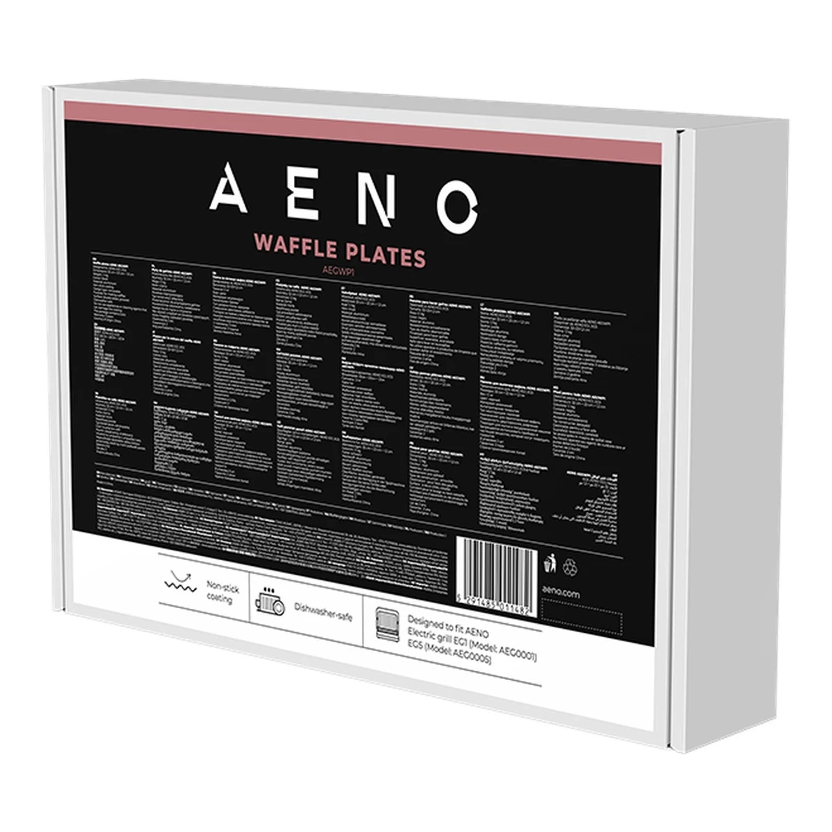 AENO Electric grill AEG0001/AEG0005 Waffle plate, Non-stick coating, size: 290*234mm, 2 pcs in set