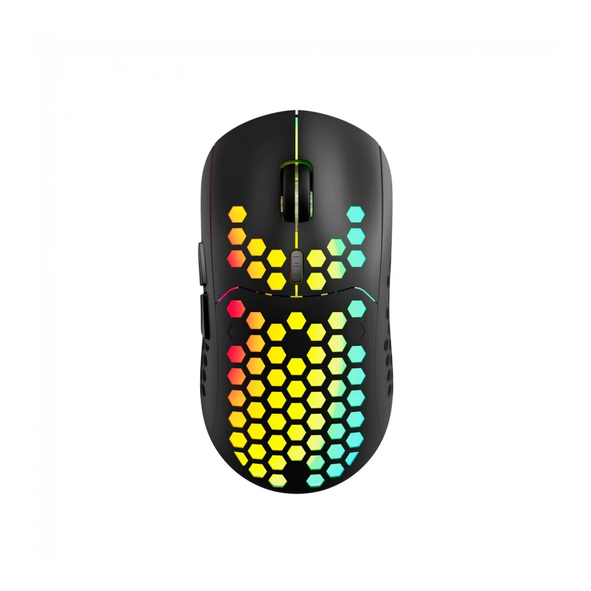 Canyon 7keys Gaming 2.4G wireless mouse, KA8 sensor, DPI up to 1600, rubber coating on panel, Huano 1million switch, 45cm PVC cable, ABS material. 400mAh battery, size: 125.8*63.7*41mm, weight: 95g, Black