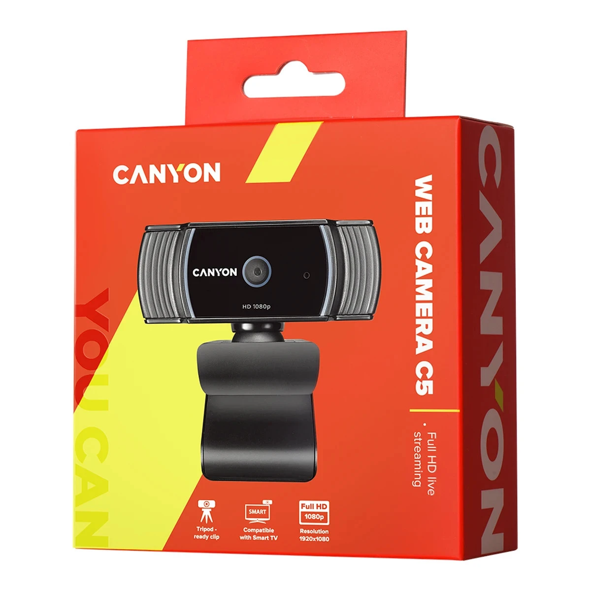 CANYON webcam C5 Full HD 1080p Auto Focus Black
