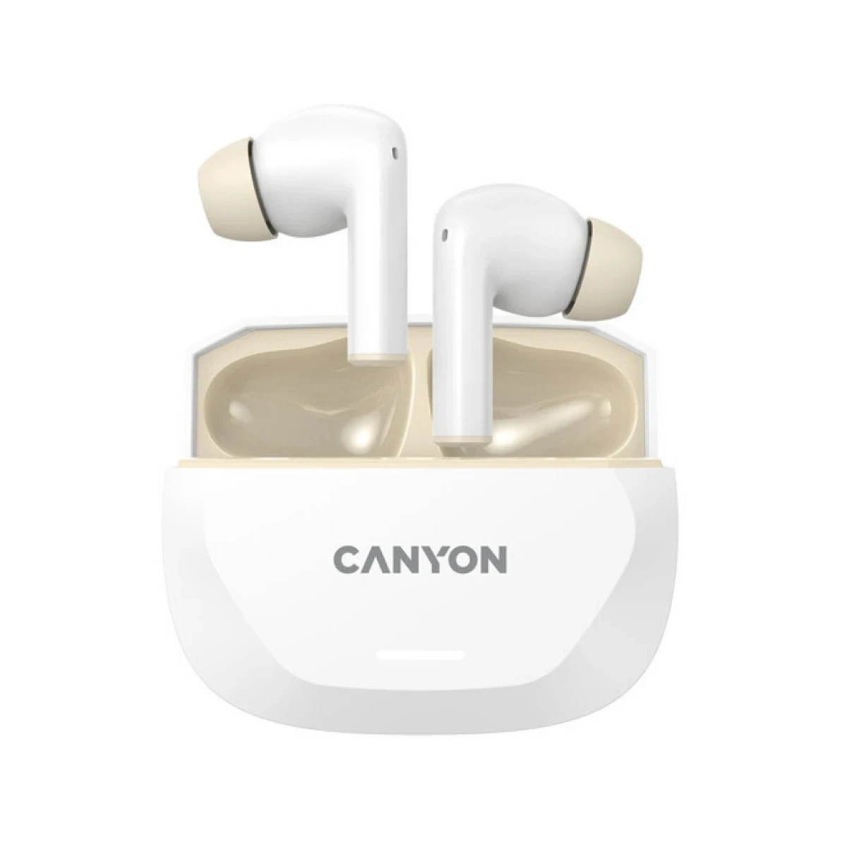 CANYON headset HEXAGON 7 TWS ANC+ENC Wireless Charge White Beige