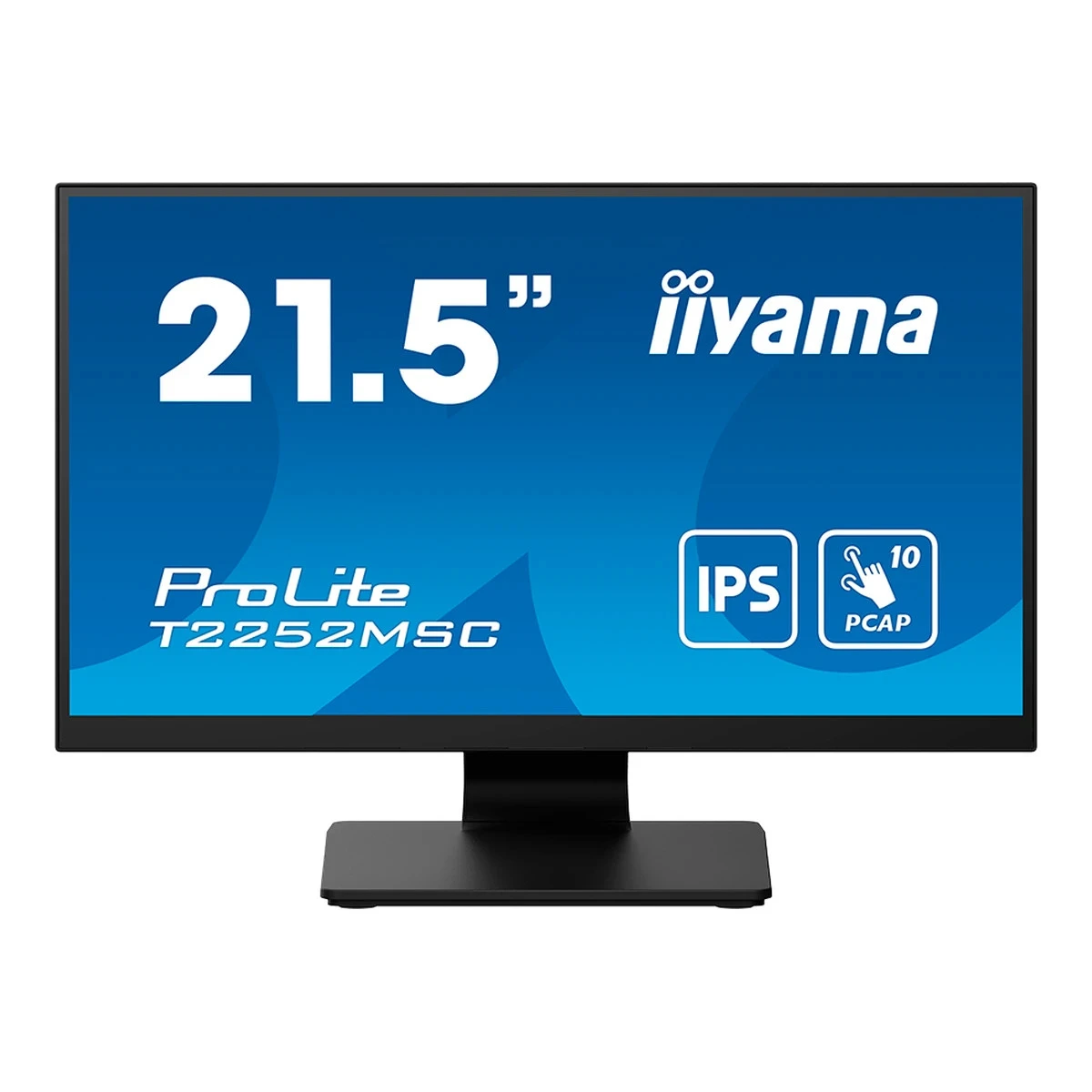 IIYAMA Monitor LED T2252MSC-B2 21.5" IPS TOUCH Capacitive 1920 x 1080, 250 cd/m², 1000:1, 5ms, Touch points 10, Touch method stylus, finger, glove, Touch interface USB, HDMI x1, DisplayPort x1, Speakers 2 x 1W, Tilt, VESA