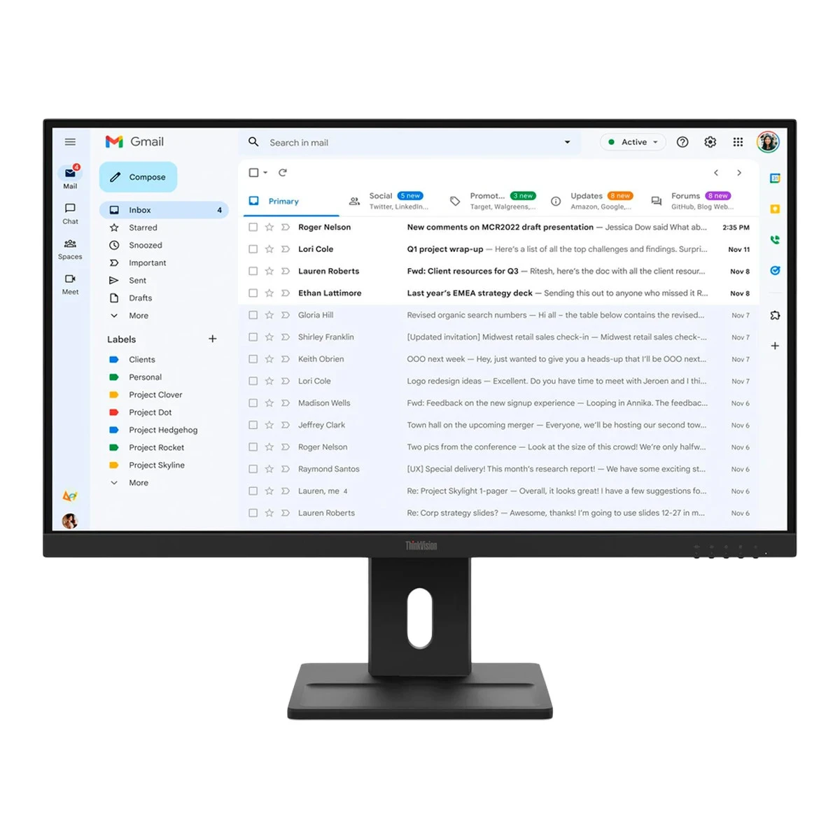 ThinkVision E27-40, 23.8" IPS, 1920x1080 FHD, 1500:1, 300 nits, 100Hz, 178 / 178, 16:9, 4/6ms, HDMI, DP, VGA, 2x 2w, Tilt, Swivel, Pivot, Height Adjust Stand, VESA, Raven Black, 3Yr