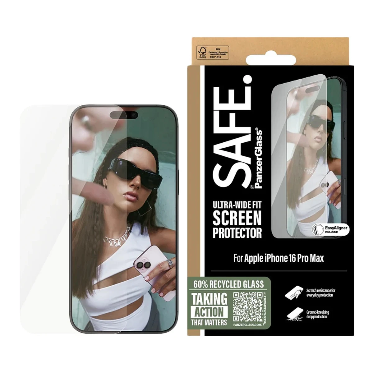 SAFE. by PanzerGlass Screen Protector iPhone 16 Pro Max | Ultra-Wide Fit