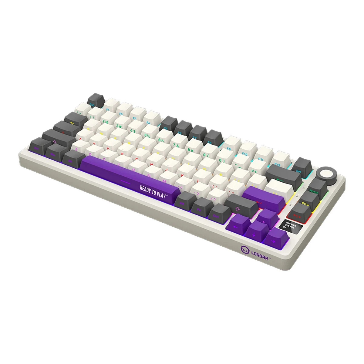 LORGAR KBP7075W, Wireless 75% Mechanical Gaming Keyboard Pro, Beige, EN layout