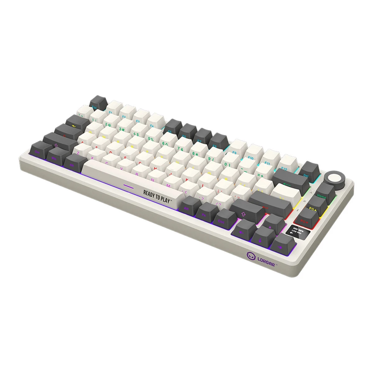 LORGAR KBP7075W, Wireless 75% Mechanical Gaming Keyboard Pro, Beige, EN layout