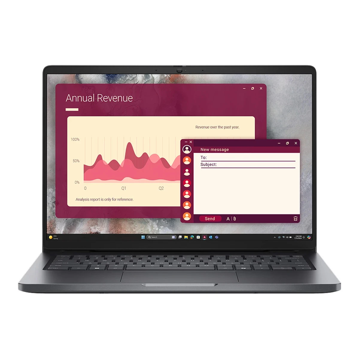 Dell Pro 14 PC14250, 14" FHD+ (1920x1200), Intel Core 5 120U, 1x 16GB DDR5, M.2 512GB SSD, Int GPU, WiFi 6E + BT 5.3, FHD IR Cam, 2x USB 3.2, 1x USB C 3.2, 1x USB C THB4, RJ-45, FgrPr, Backlit kb, 55Wh, Ubuntu, 3Yr