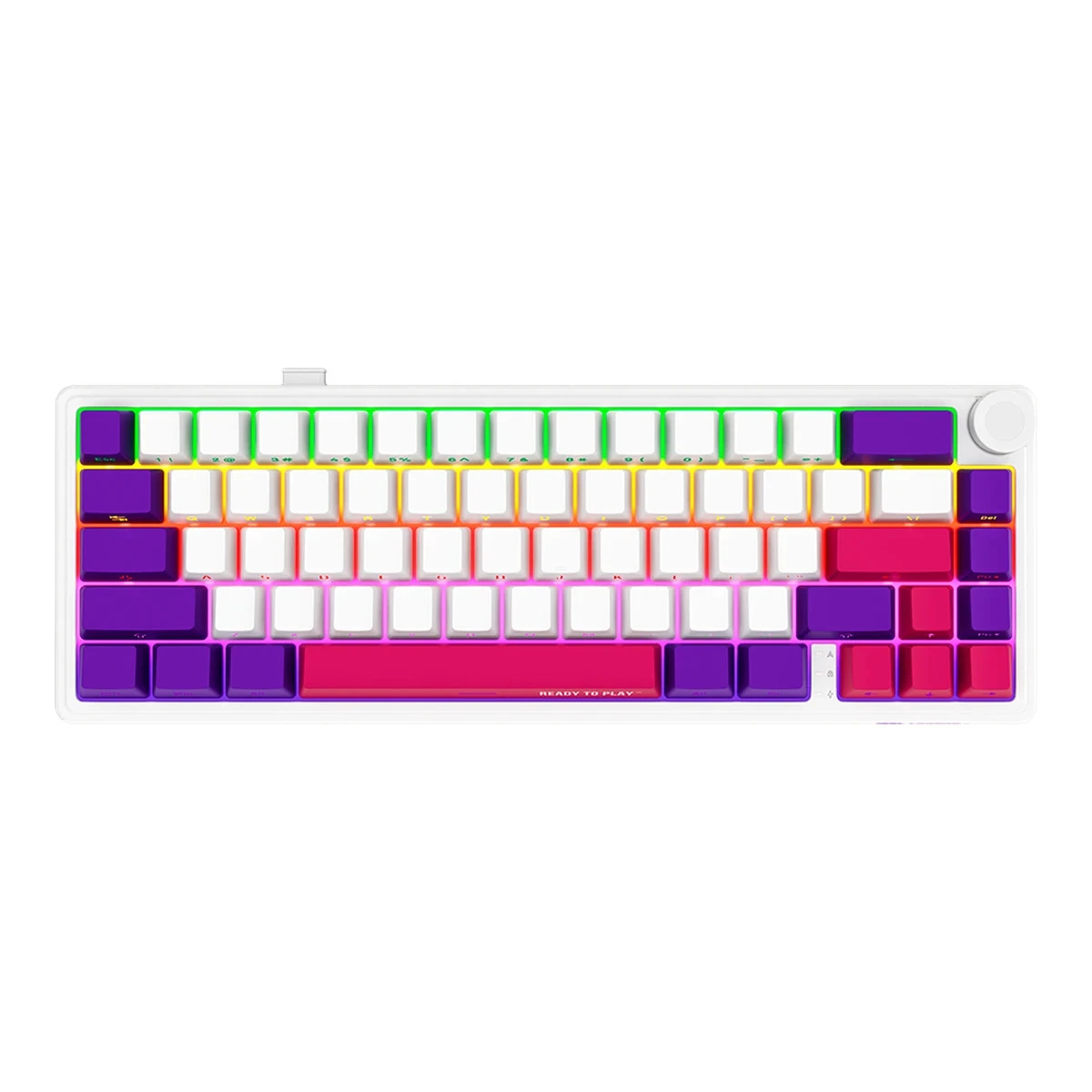 LORGAR KBP70MW, Wireless 65% Mechanical Gaming Keyboard Pro, White, EN layout
