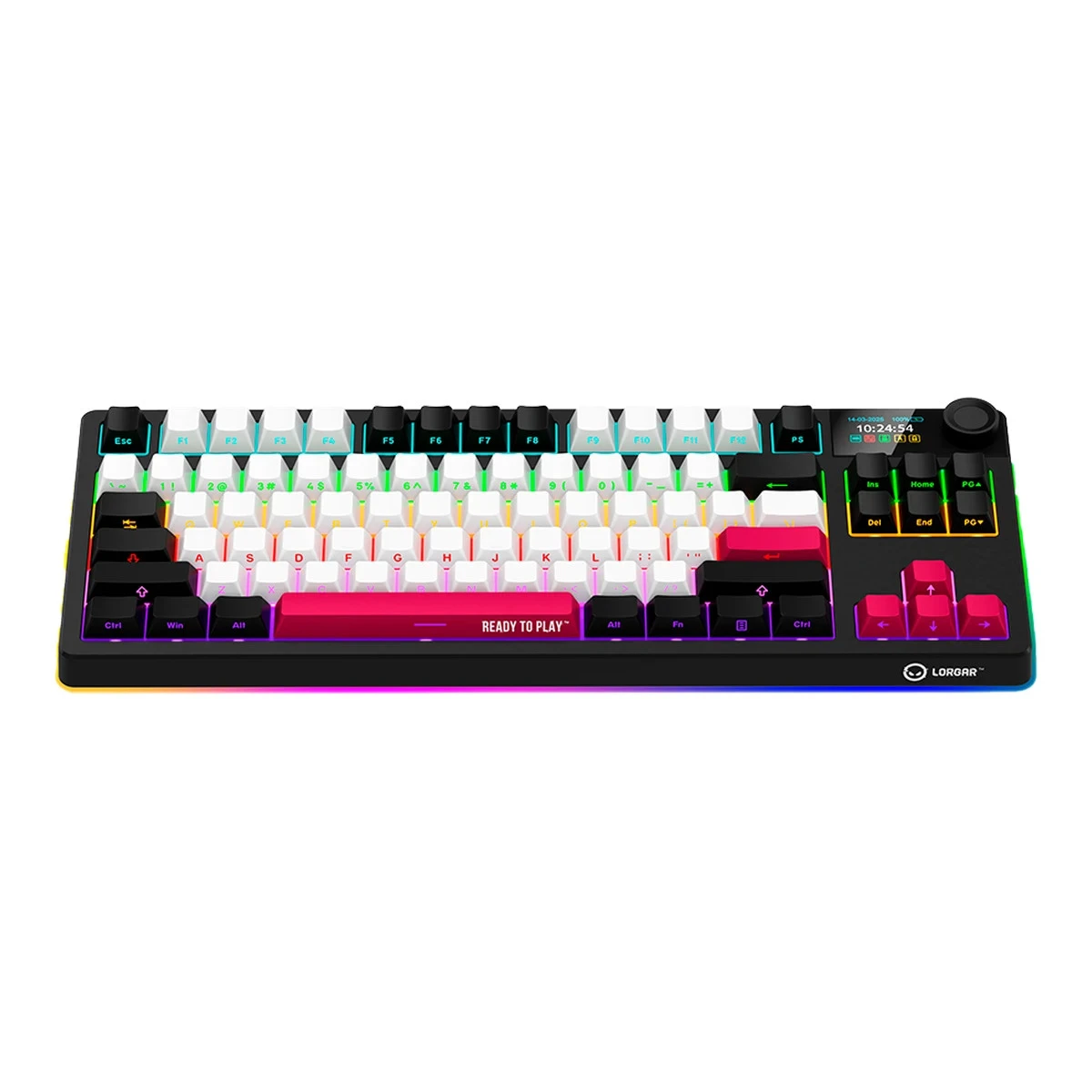 LORGAR KBP70TKLW, Wireless TKL Mechanical Gaming Keyboard Pro, Black/red, EN layout