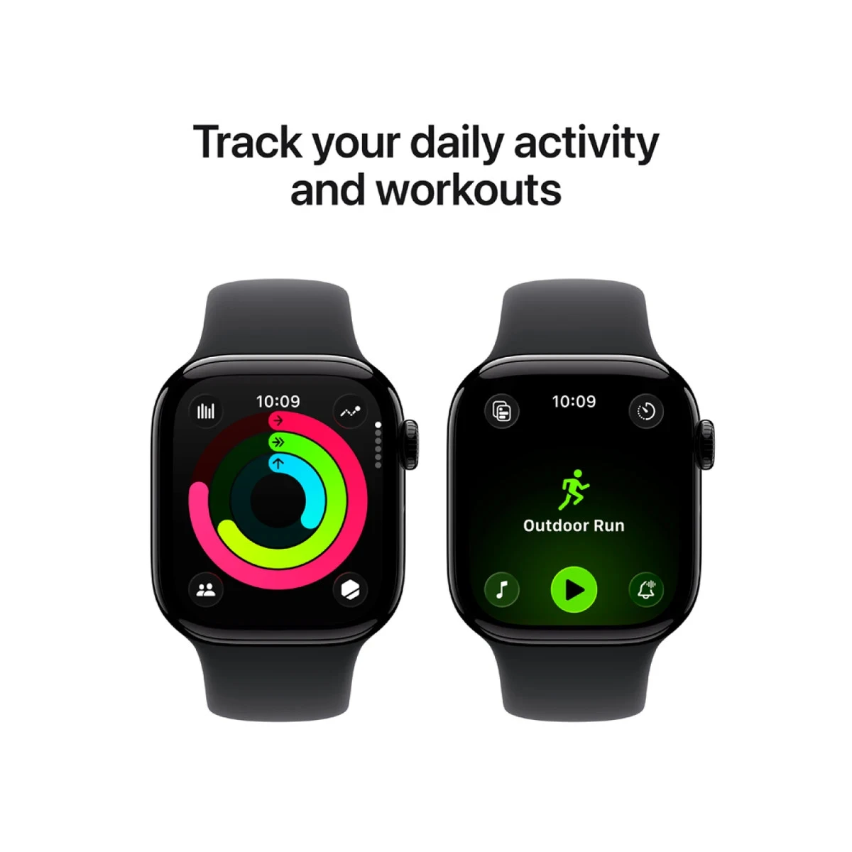 Apple Watch Series 11 GPS 42mm Jet Black Aluminium Case with Black Sport Band - S/M,Model A3331