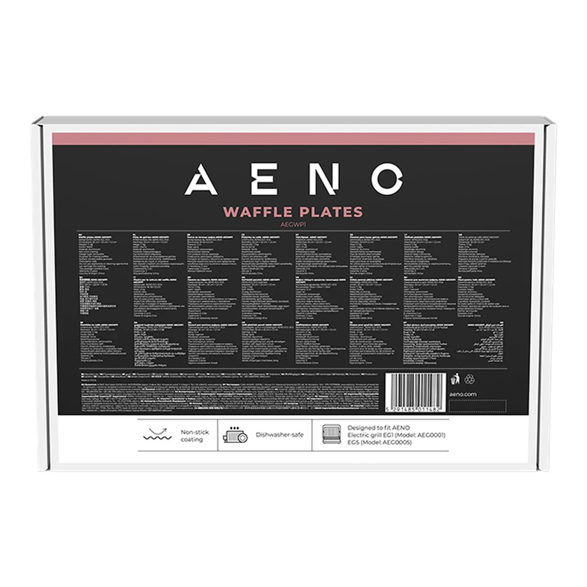 AENO Electric grill AEG0001/AEG0005 Waffle plate, Non-stick coating, size: 290*234mm, 2 pcs in set