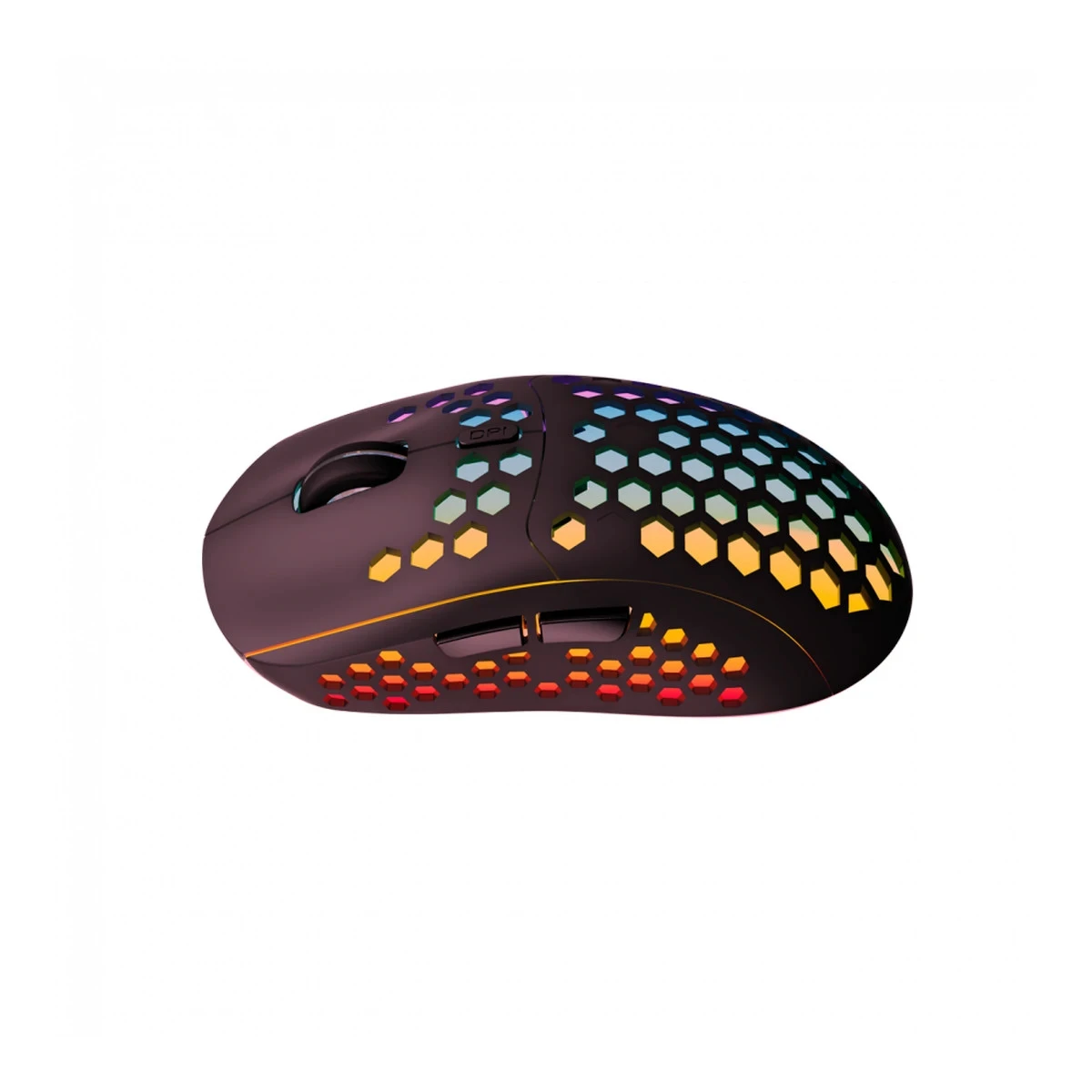 Canyon 7keys Gaming 2.4G wireless mouse, KA8 sensor, DPI up to 1600, rubber coating on panel, Huano 1million switch, 45cm PVC cable, ABS material. 400mAh battery, size: 125.8*63.7*41mm, weight: 95g, Black