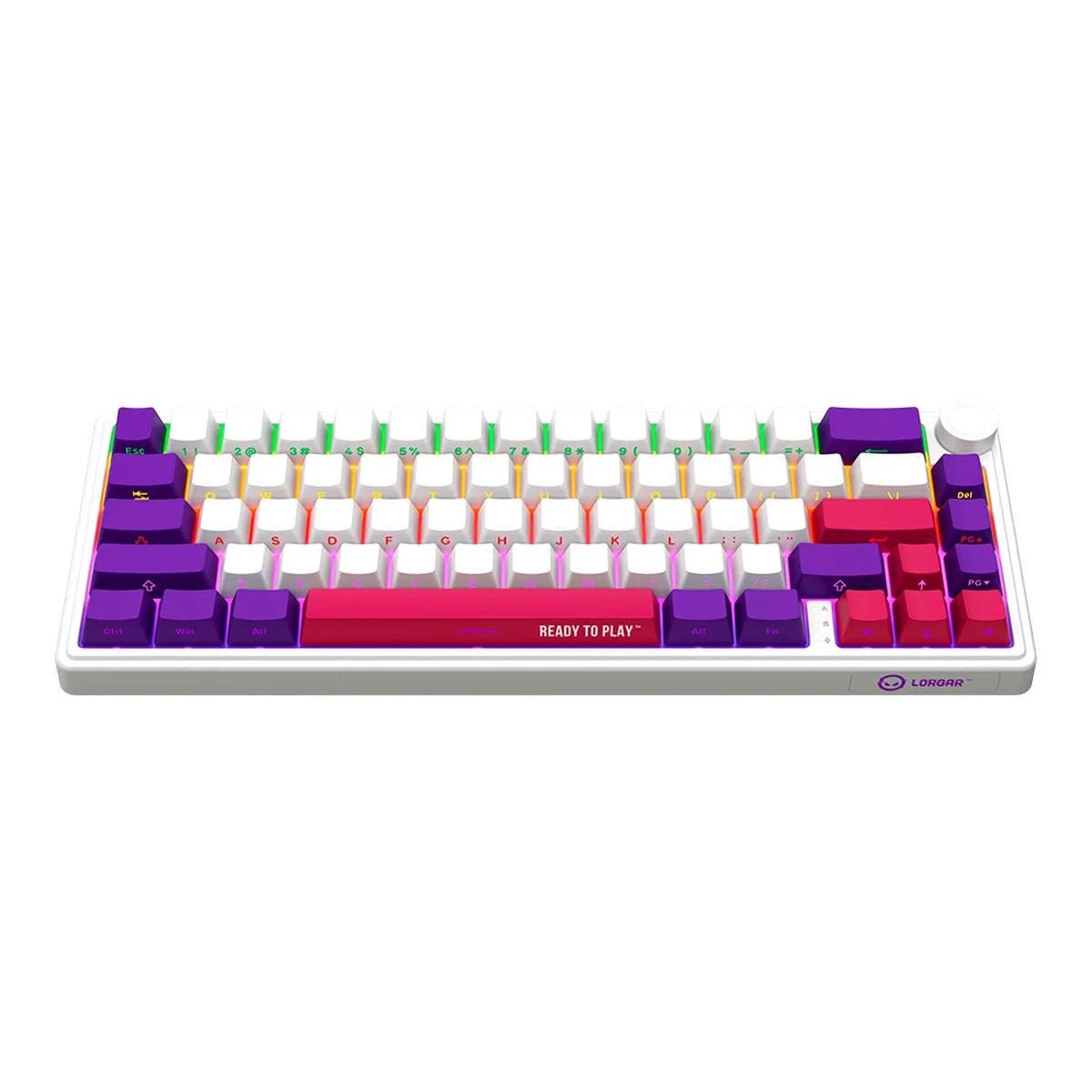 LORGAR KBP70MW, Wireless 65% Mechanical Gaming Keyboard Pro, White, EN layout