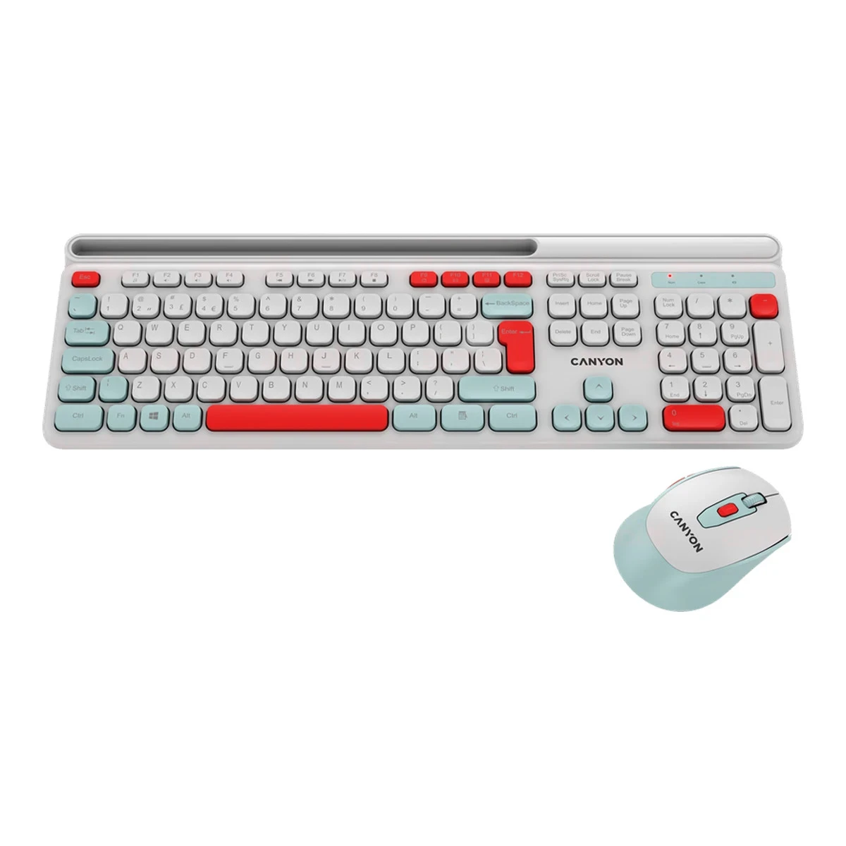 CANYON HSET-W5 EN Keyboard+Mouse AAA+AA Wireless White