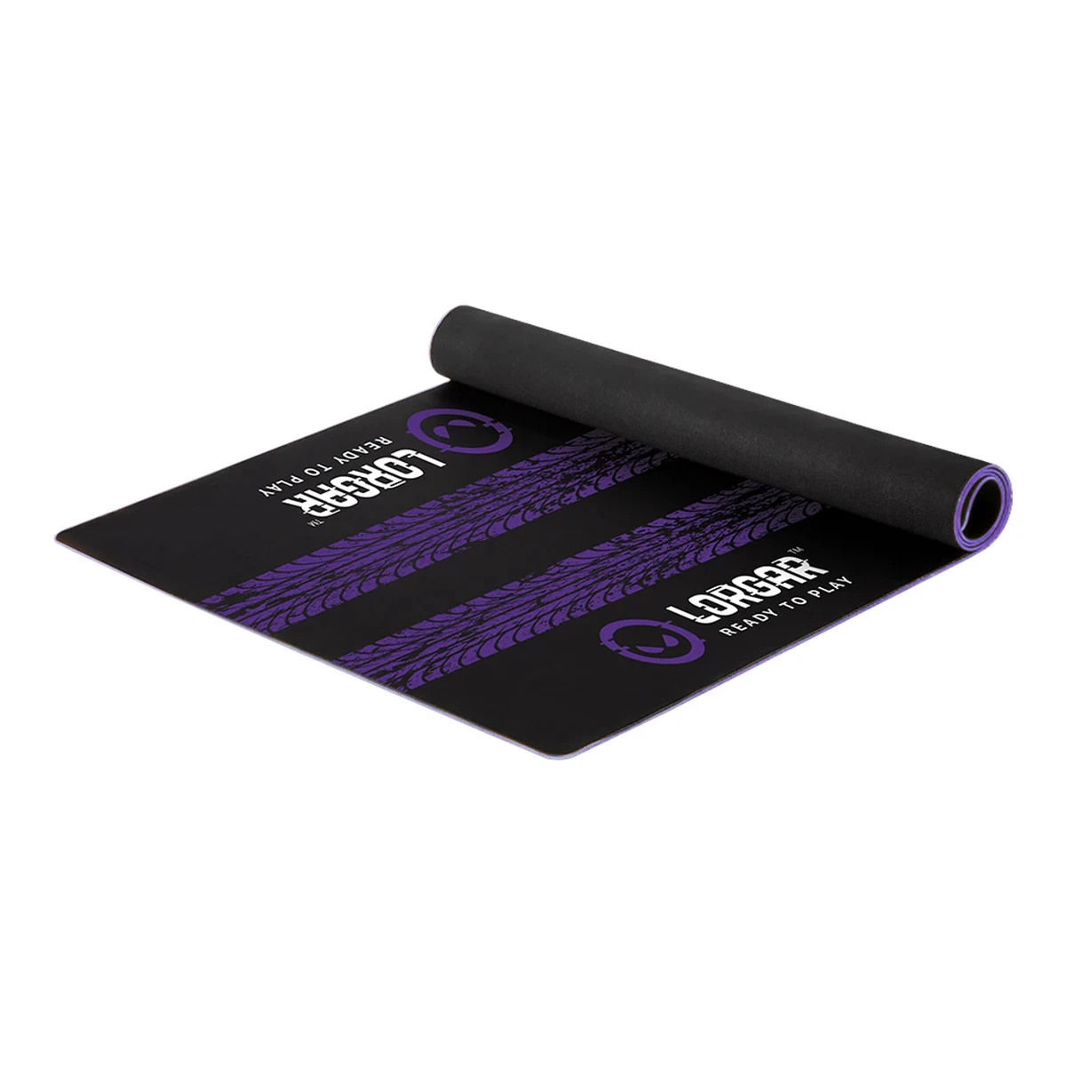 LORGAR RX1FM, Sim Racing Floor Mat Advanced, Stitched edge, 1,700X700X3 mm, Black/purple