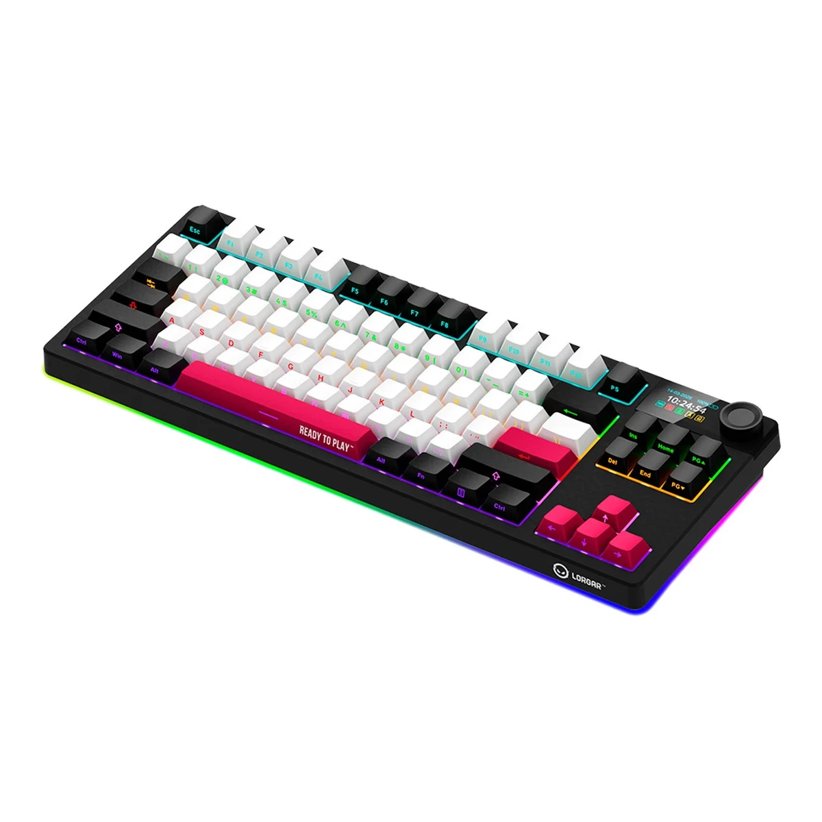 LORGAR KBP70TKLW, Wireless TKL Mechanical Gaming Keyboard Pro, Black/red, EN layout