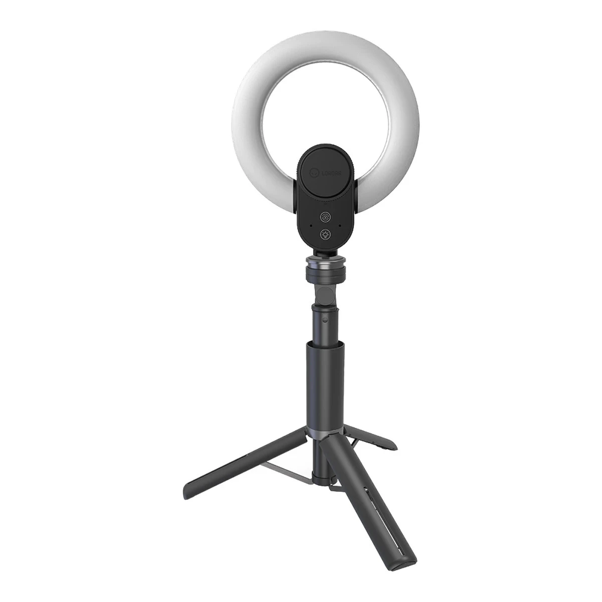 LORGAR Circulus 910, Streaming web camera, 5MP 2592X1944 max resolution, up to 60fps, 1/2.8", Sony STARVIS CMOS image sensor, full glass lens, 5.5'' built-in ring light (1700-14 000K), foldable tripod, auto focus, dual microphones with AI noise reduction, USB Type C, size: 470*133*115mm, 0.525kg, black+white
